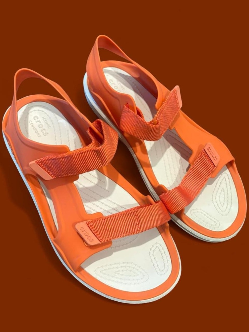 Crocs Swiftwater Expedition Orange & White Strappy Sport Sandals